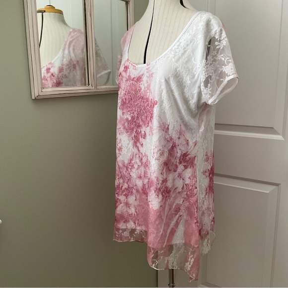 LILY MORGAM, PINK & WHITE FLORAL BLOUSE - Picture 5 of 13